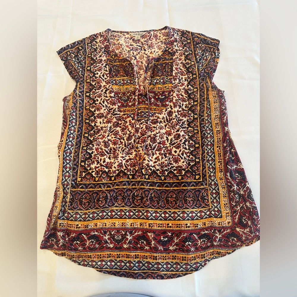Lucky Brand Women’s Sleeveless Top Size Small with Brown Tones